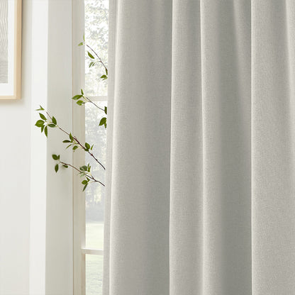 Gary Linen Look 100% Blackout Curtains