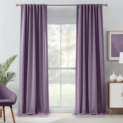 Gary Linen Look 100% Blackout Curtains