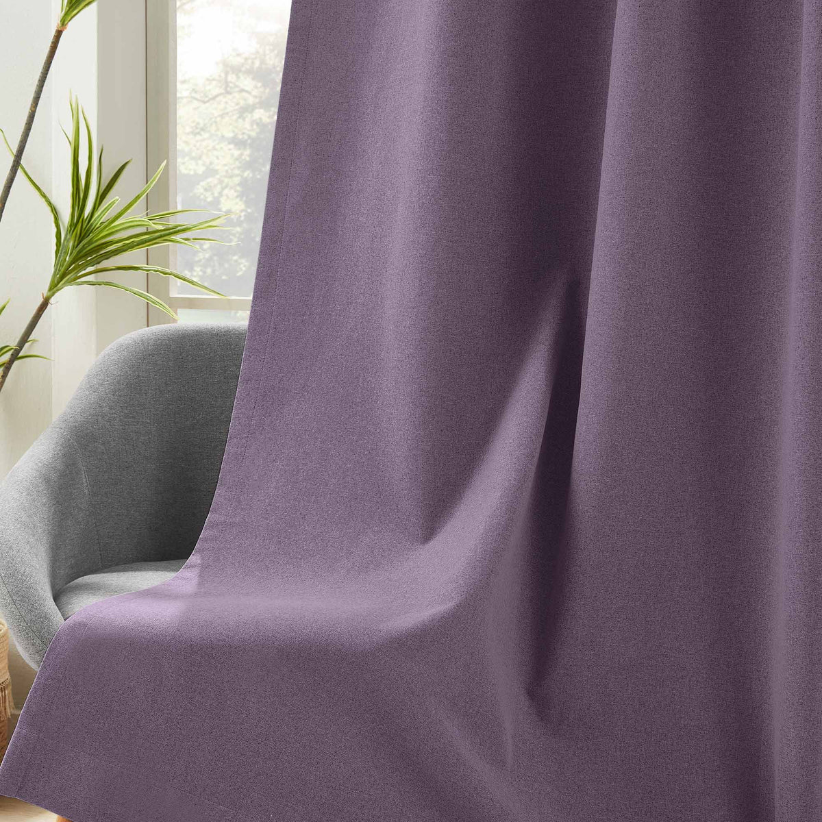 Gary Linen Look 100% Blackout Curtains