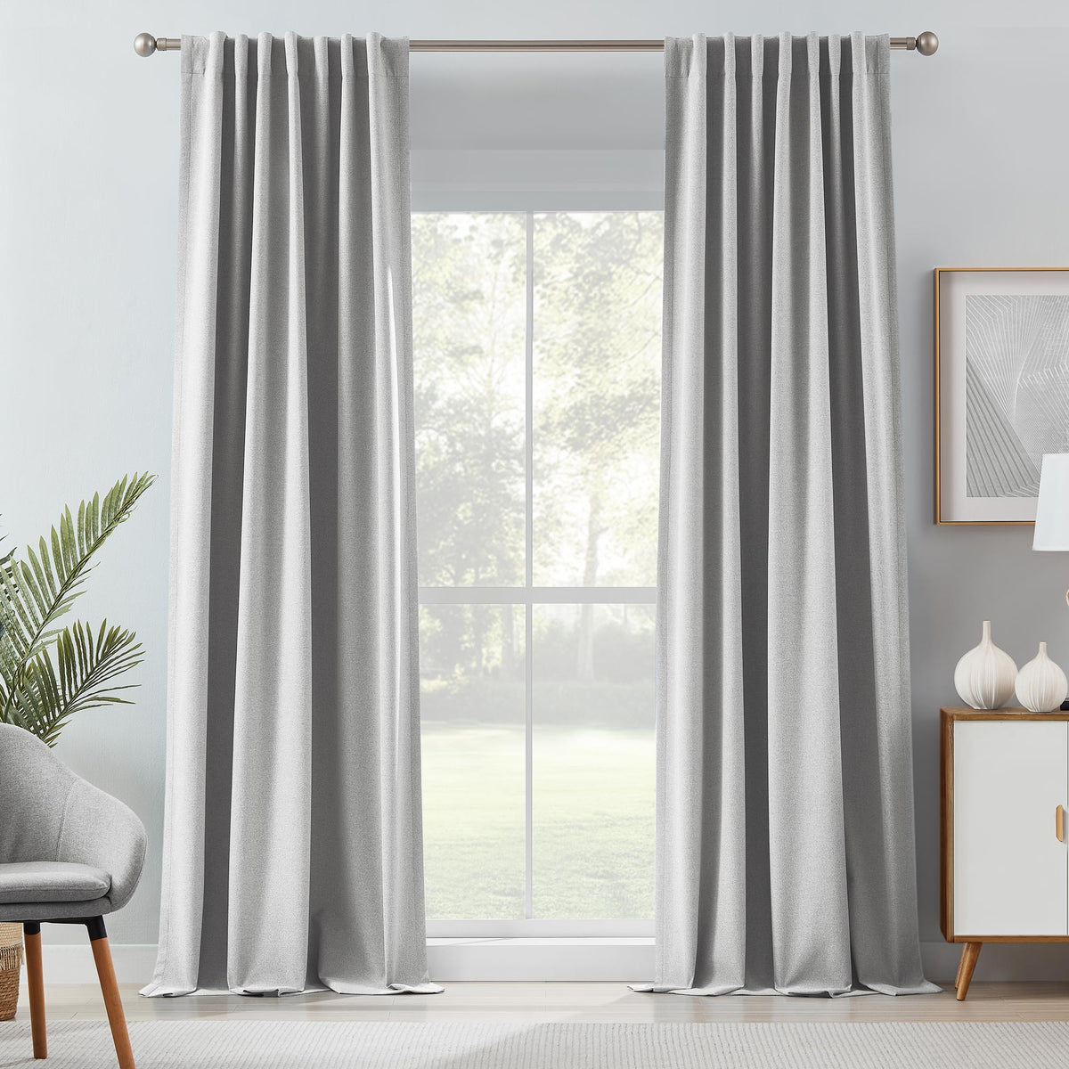 Gary Linen Look 100% Blackout Curtains
