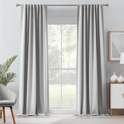 Gary Linen Look 100% Blackout Curtains