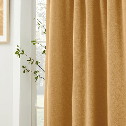 Gary Linen Look 100% Blackout Curtains