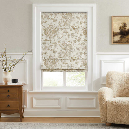 Jolie Toile De Jouy Patterned Custom Roman Shades