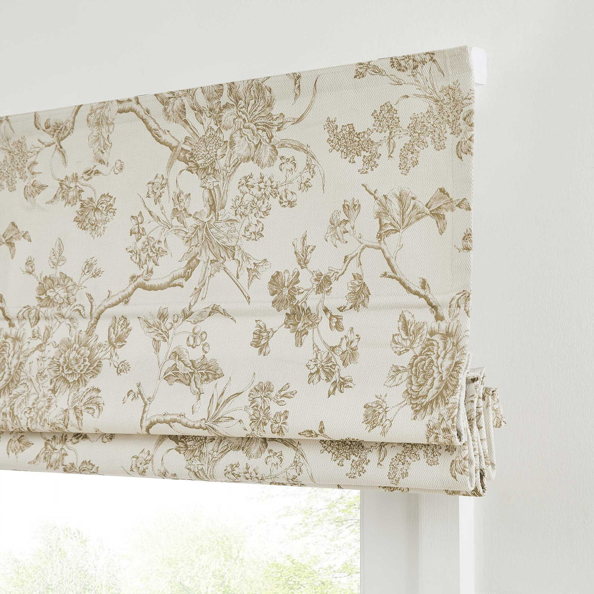 Jolie Toile De Jouy Patterned Custom Roman Shades