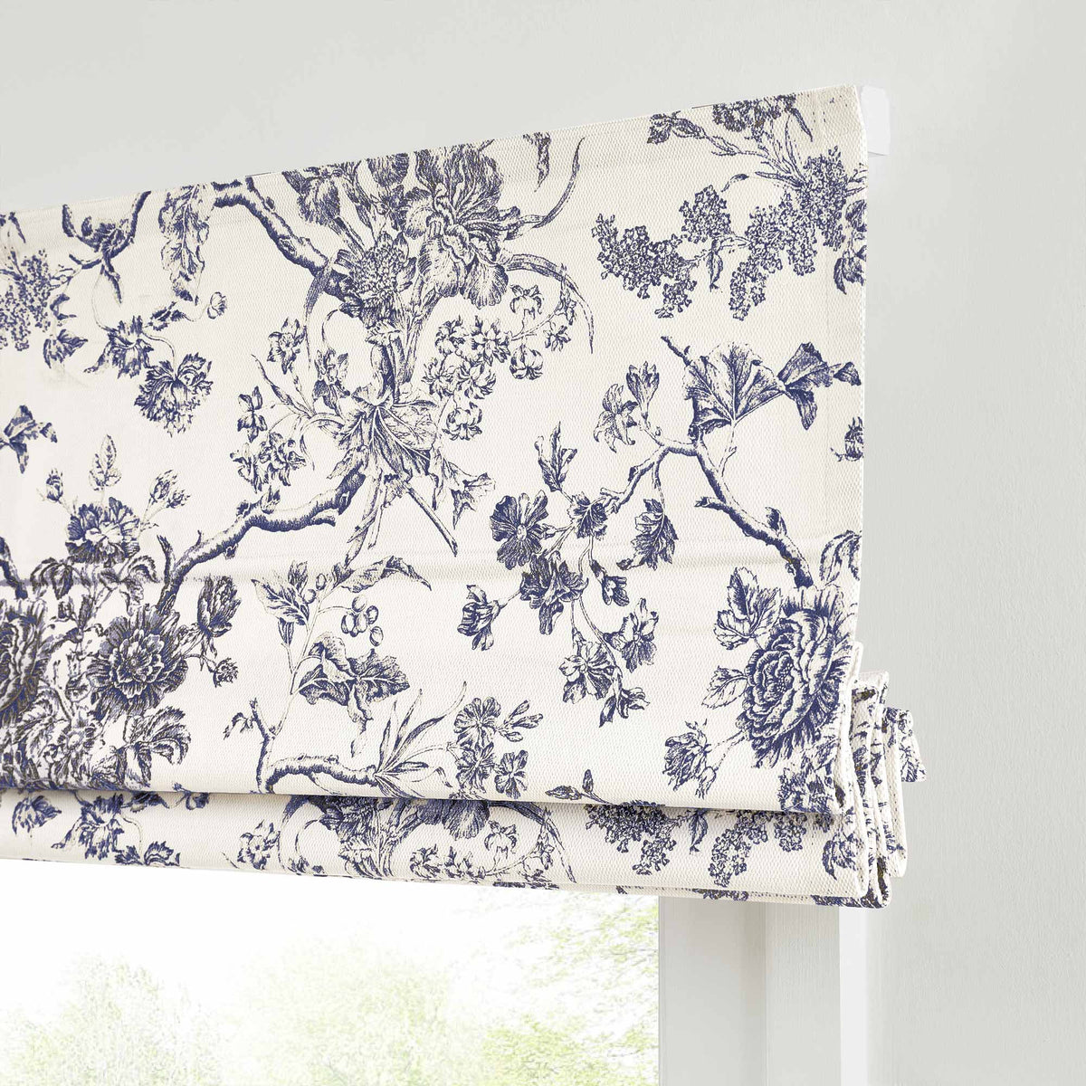 Jolie Toile De Jouy Patterned Custom Roman Shades