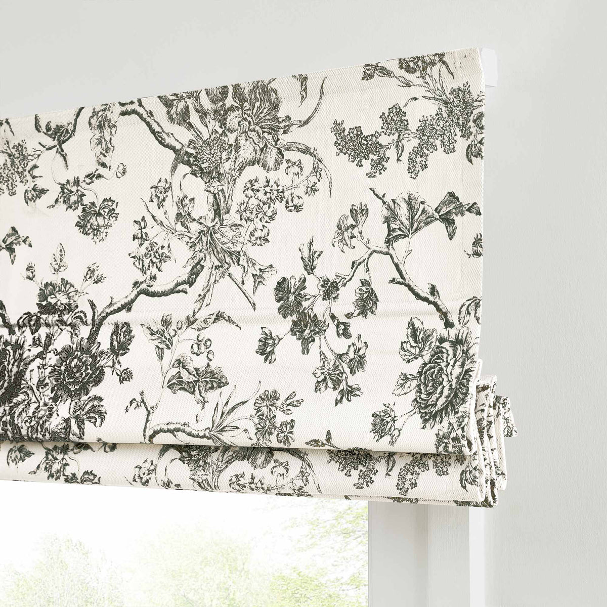 Jolie Toile De Jouy Patterned Custom Roman Shades