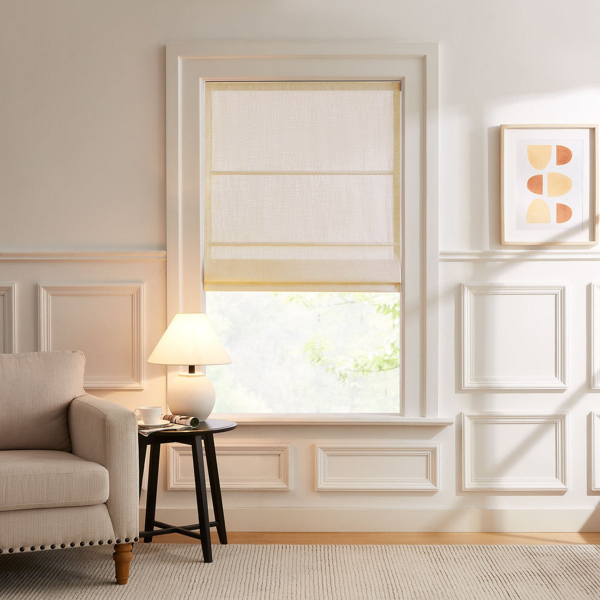 Lesley Custom Linen Roman Shades
