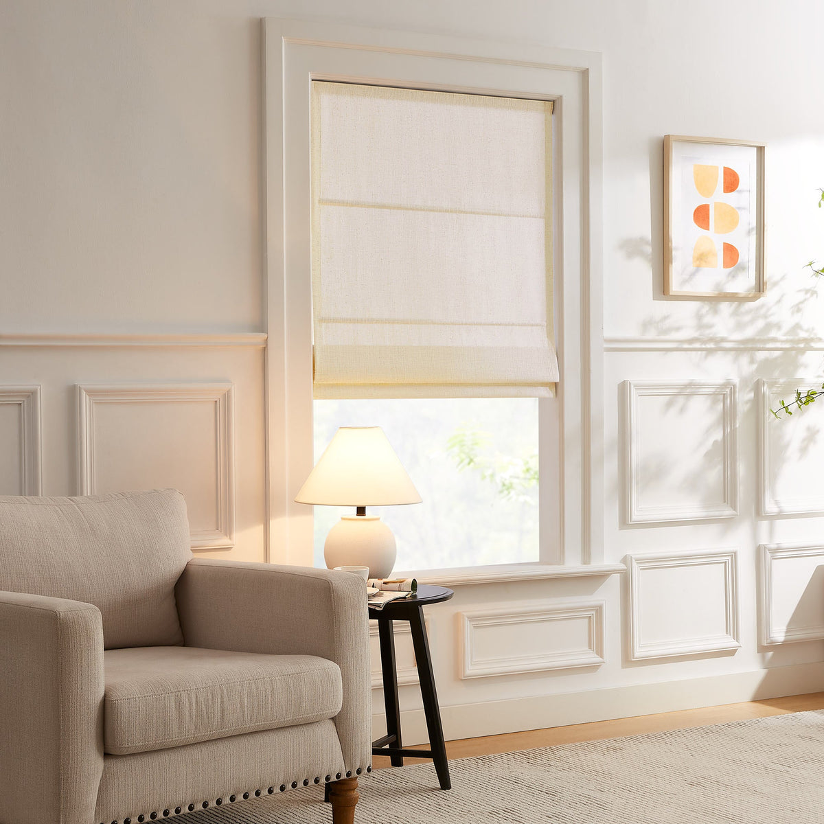 Lesley Custom Linen Roman Shades