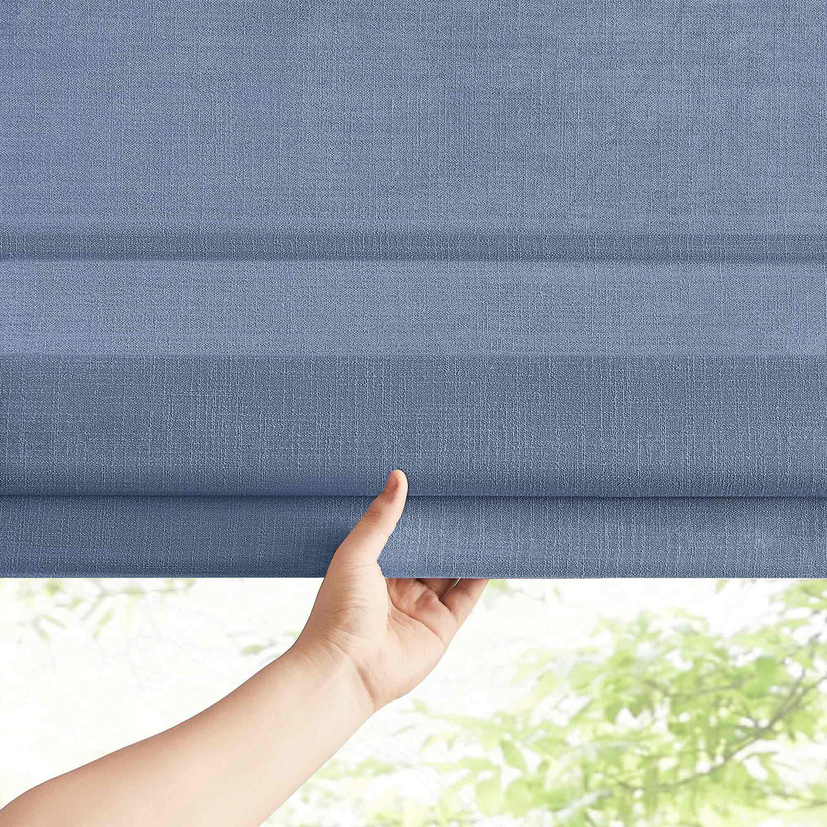 Lesley Custom Linen Roman Shades