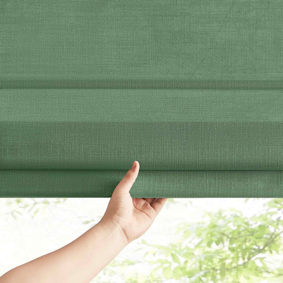 Lesley Custom Linen Roman Shades