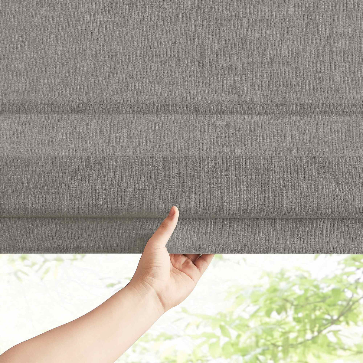 Lesley Custom Linen Roman Shades