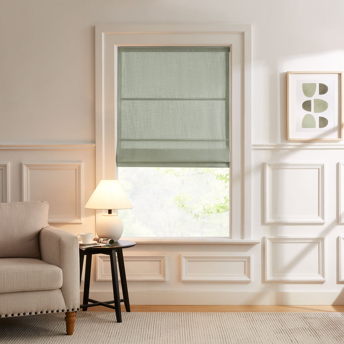Lesley Custom Linen Roman Shades