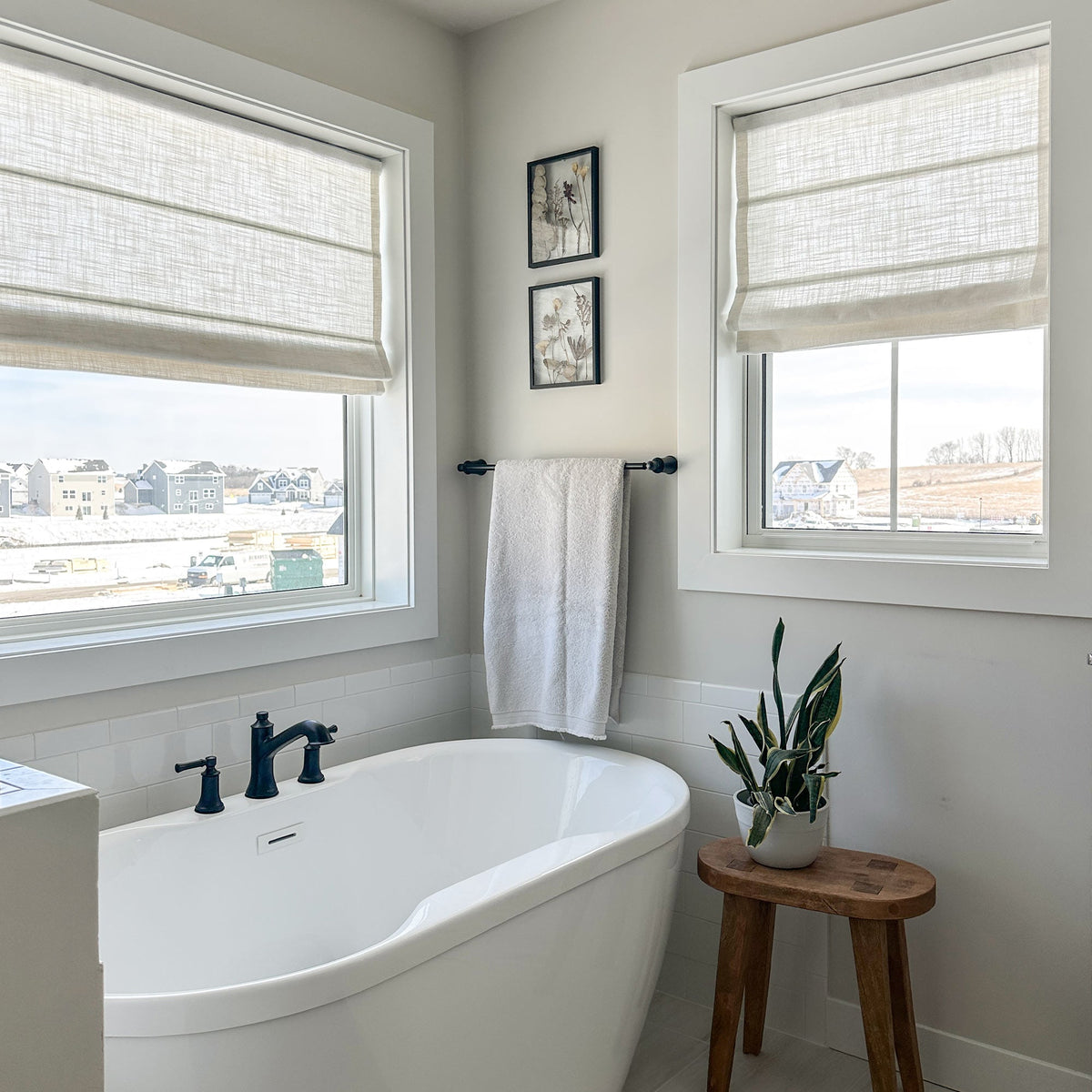 Lesley Custom Linen Roman Shades