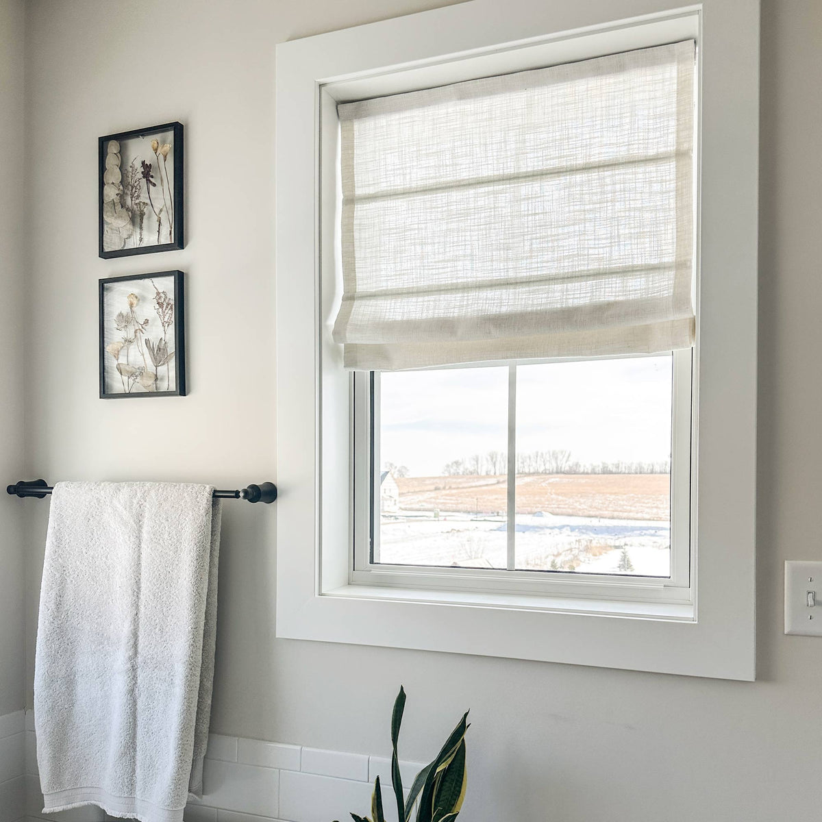 Lesley Custom Linen Roman Shades