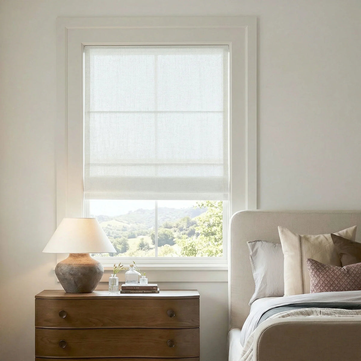Lesley Custom Linen Roman Shades