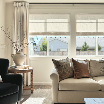 Lesley Custom Linen Roman Shades