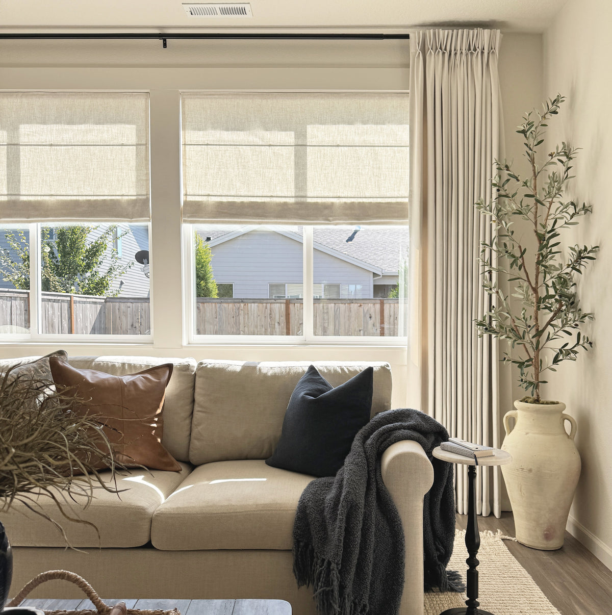 Lesley Custom Linen Roman Shades