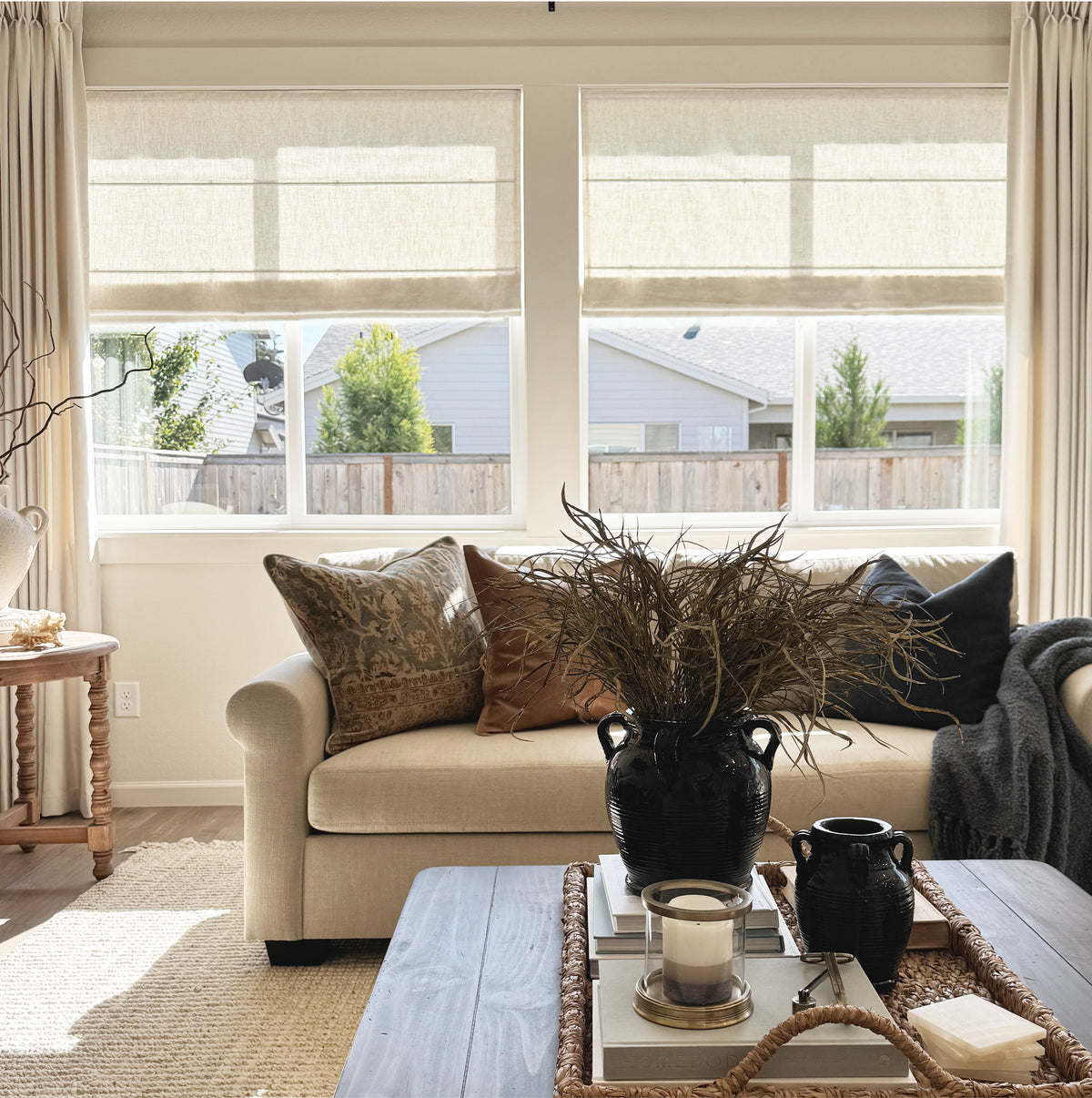 Lesley Custom Linen Roman Shades
