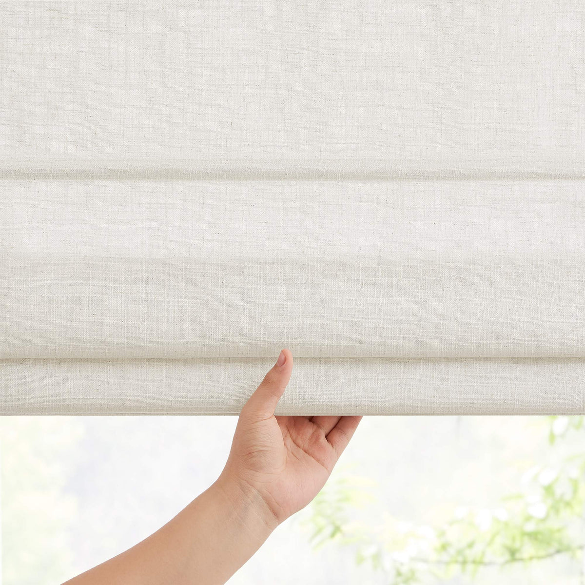 Lesley Custom Linen Roman Shades