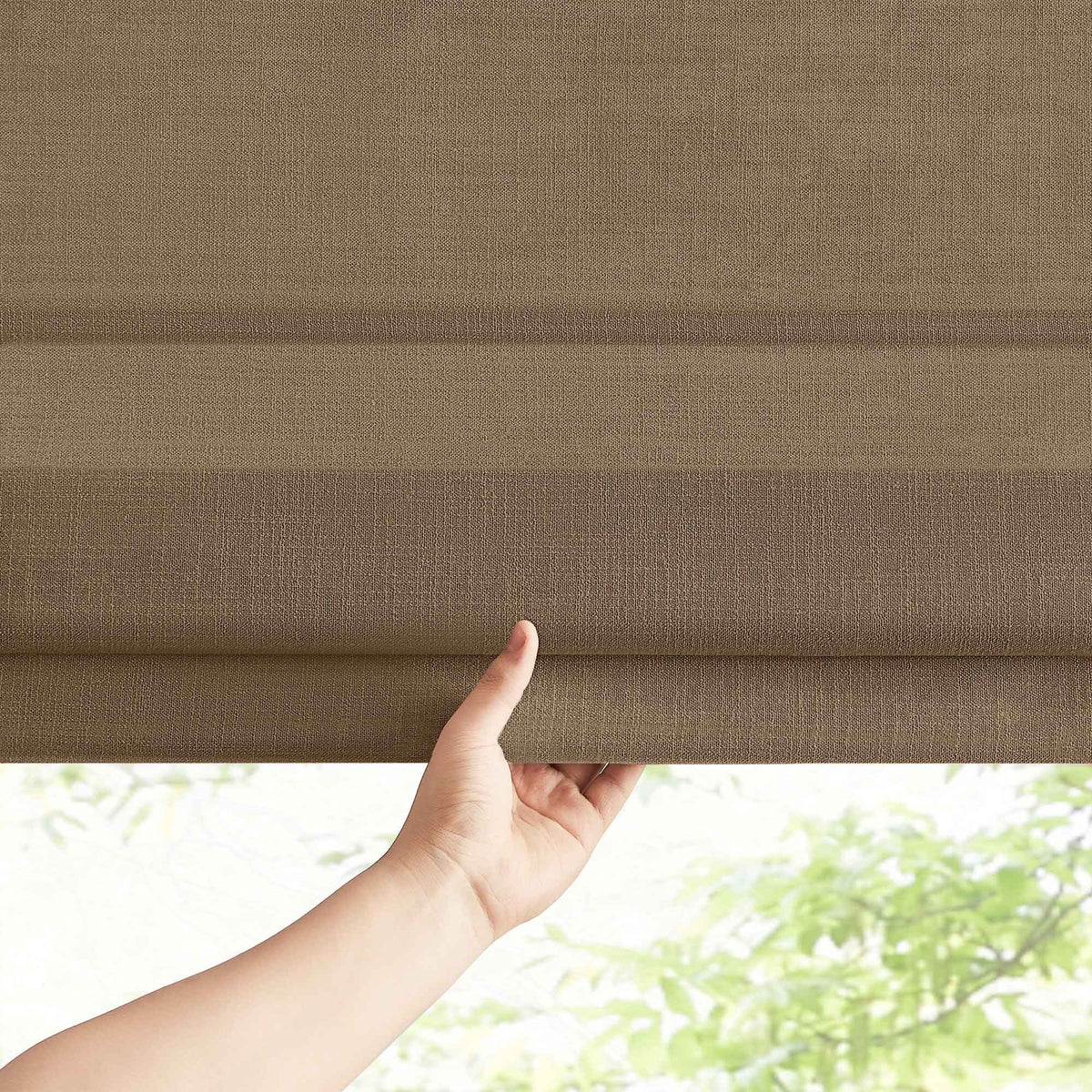 Lesley Custom Linen Roman Shades