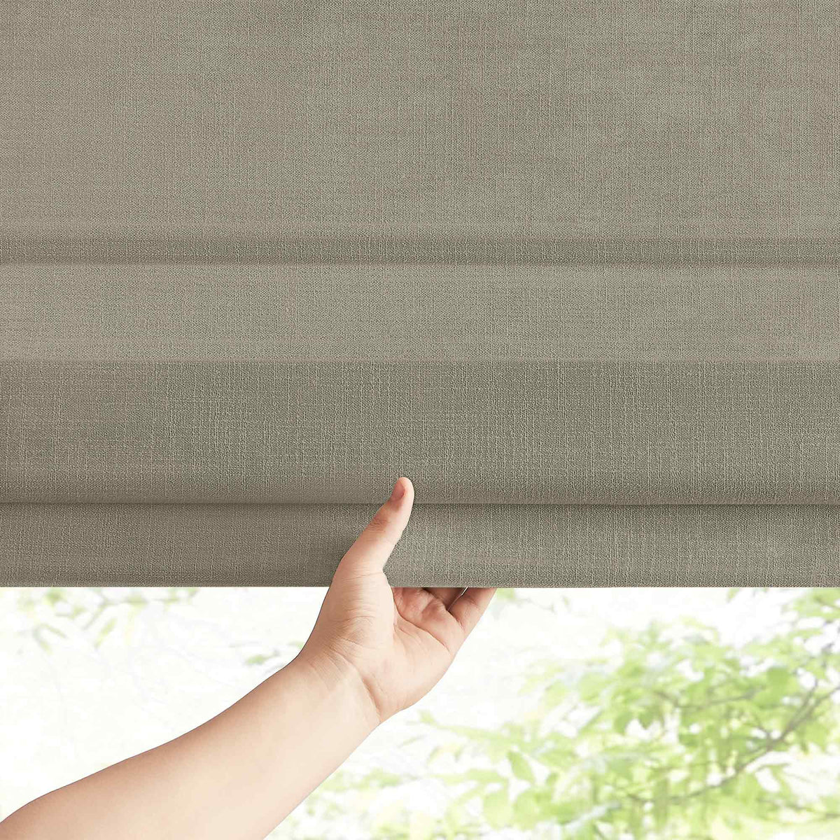 Lesley Custom Linen Roman Shades