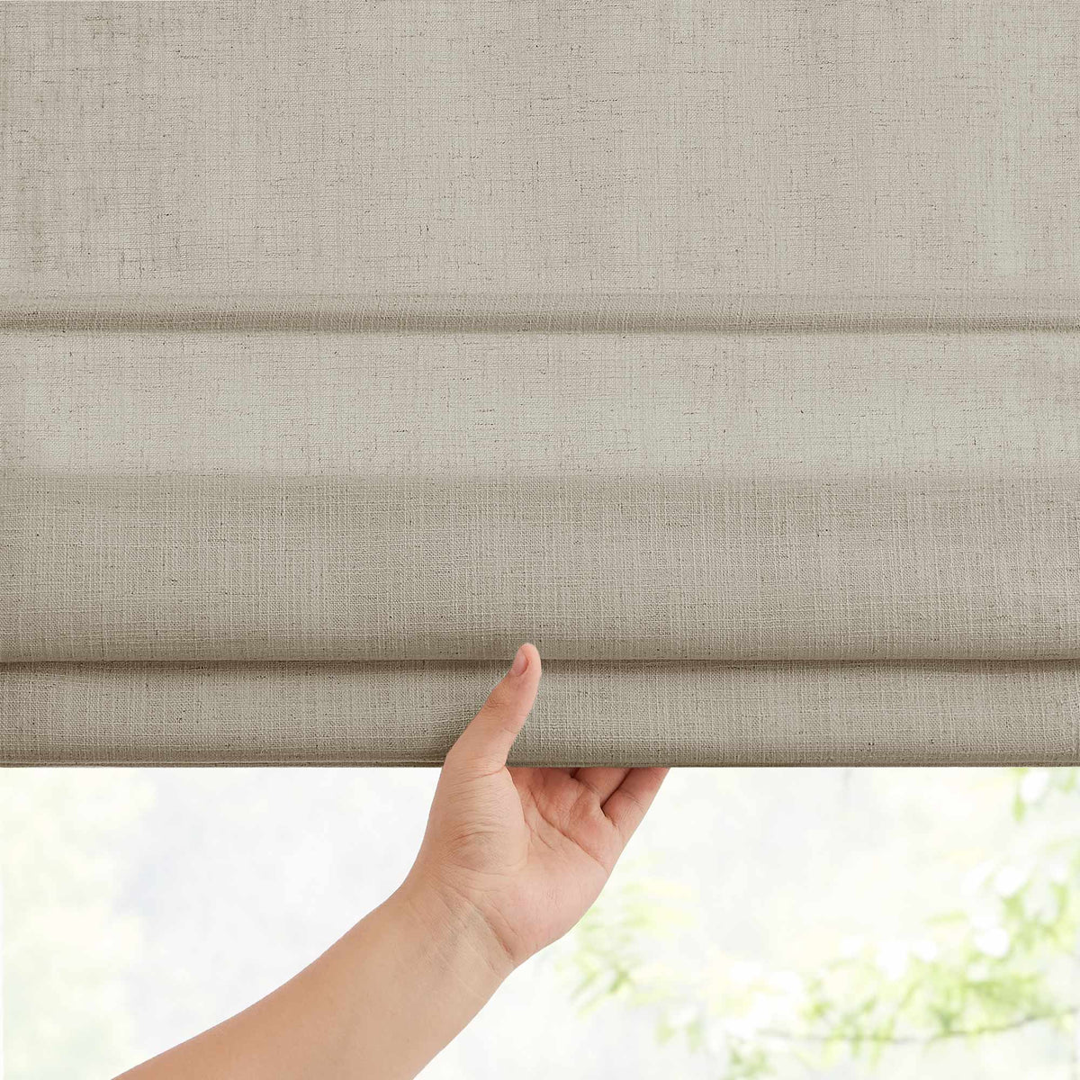 Lesley Custom Linen Roman Shades