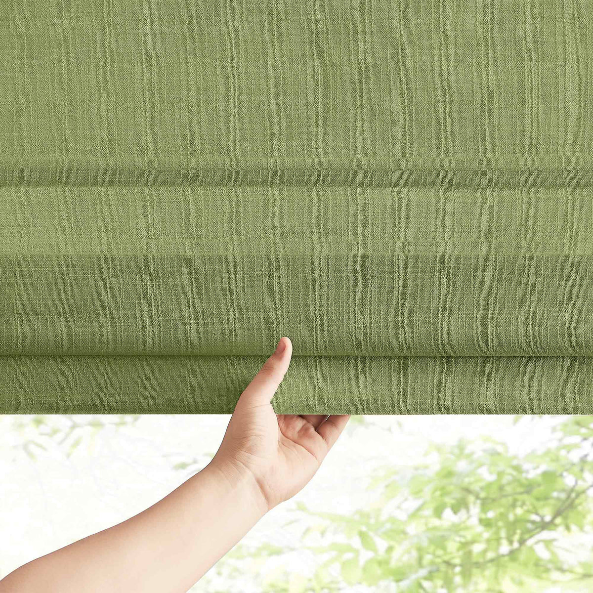 Lesley Custom Linen Roman Shades