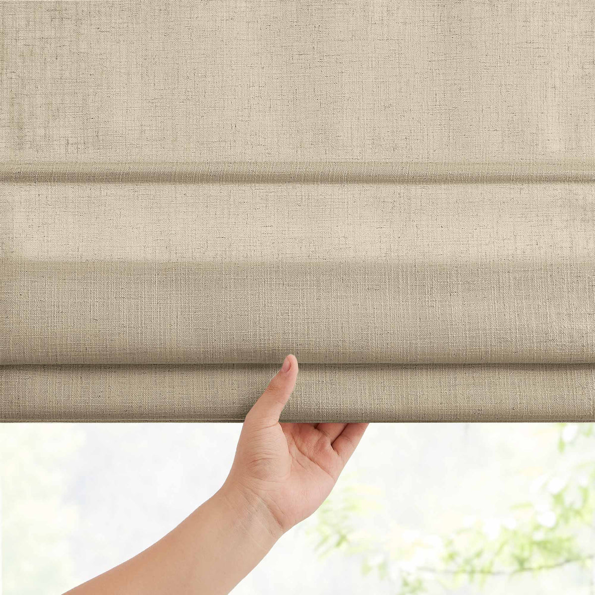 Lesley Custom Linen Roman Shades