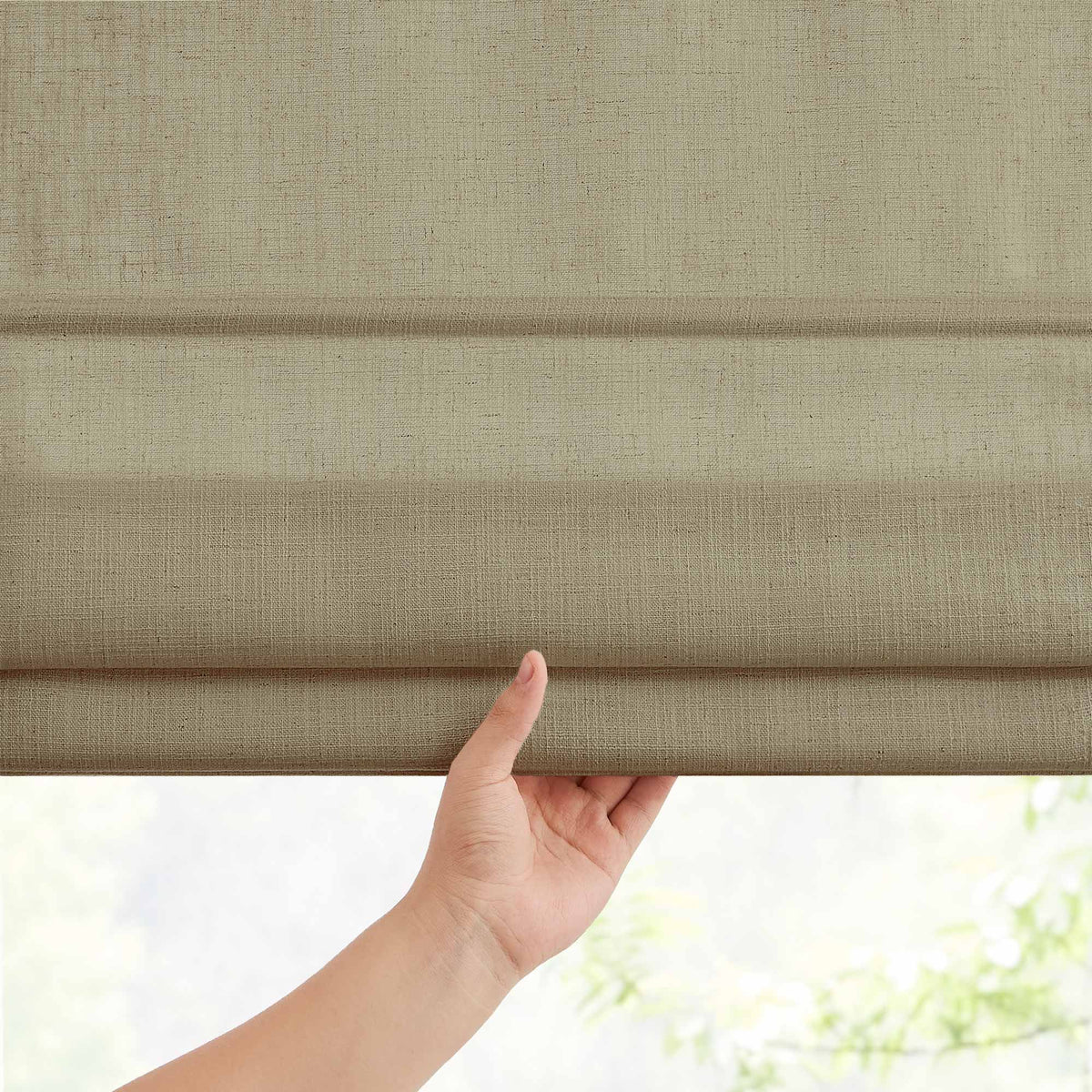 Lesley Custom Linen Roman Shades