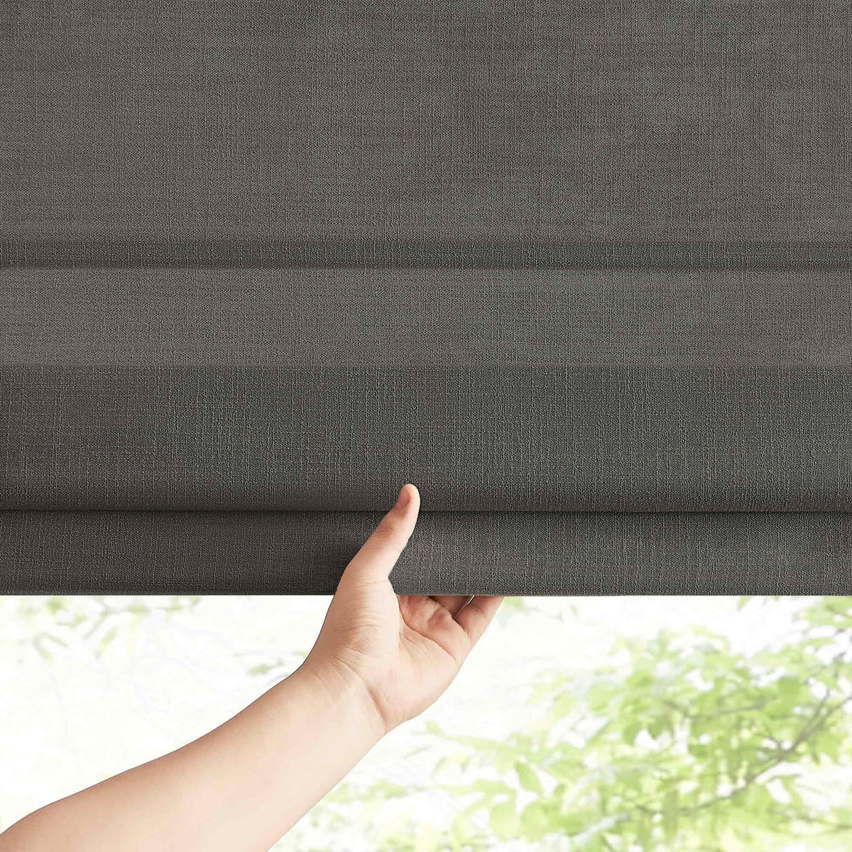 Lesley Custom Linen Roman Shades