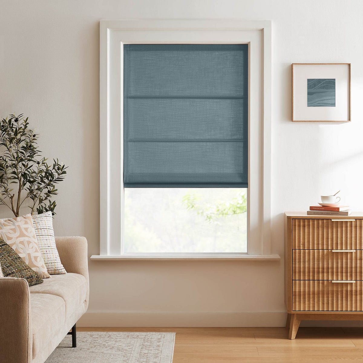Lesley Custom Linen Roman Shades