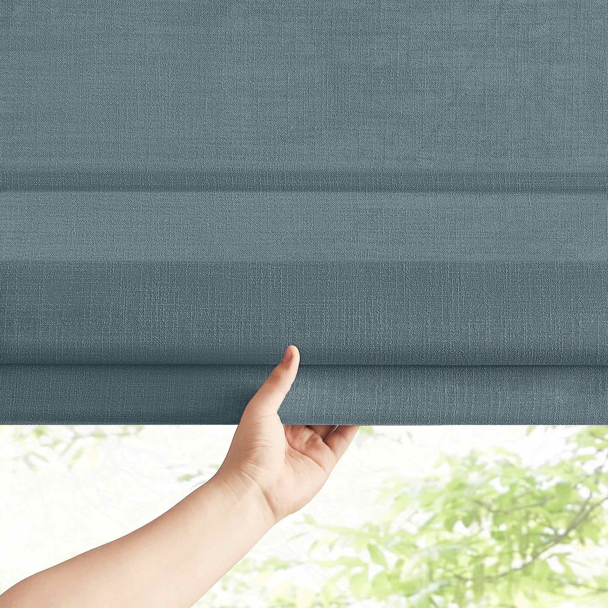 Lesley Custom Linen Roman Shades