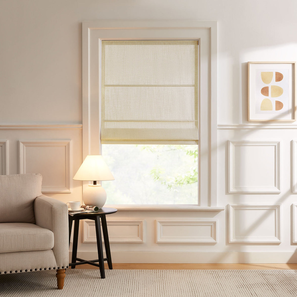 Lesley Custom Linen Roman Shades