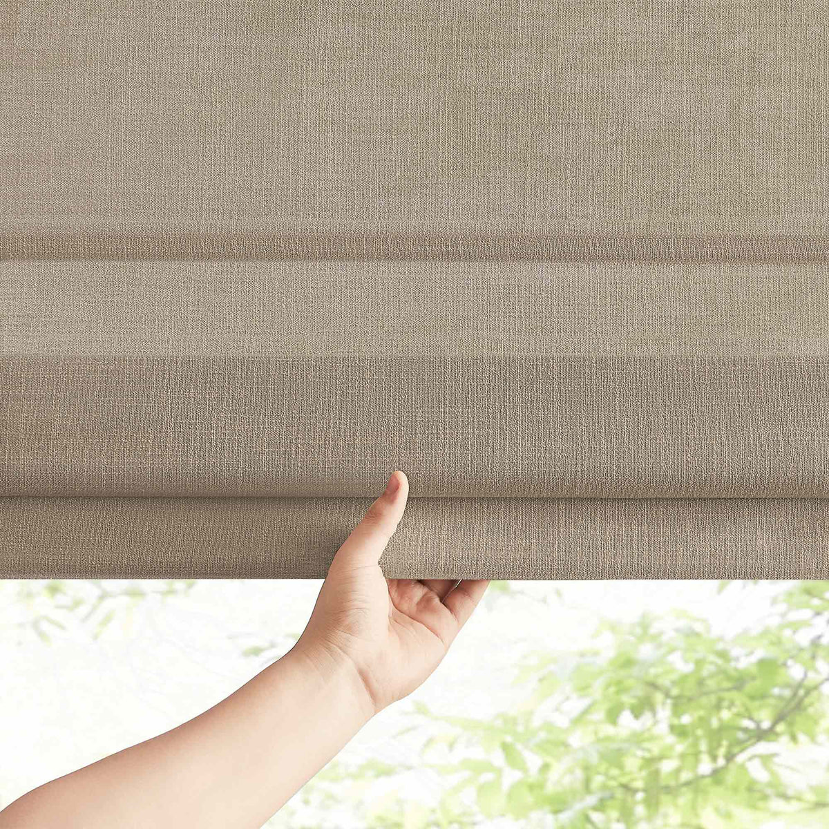 Lesley Custom Linen Roman Shades