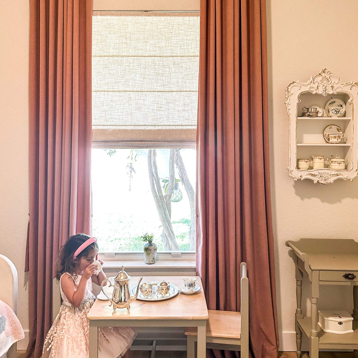 Lesley Custom Linen Roman Shades