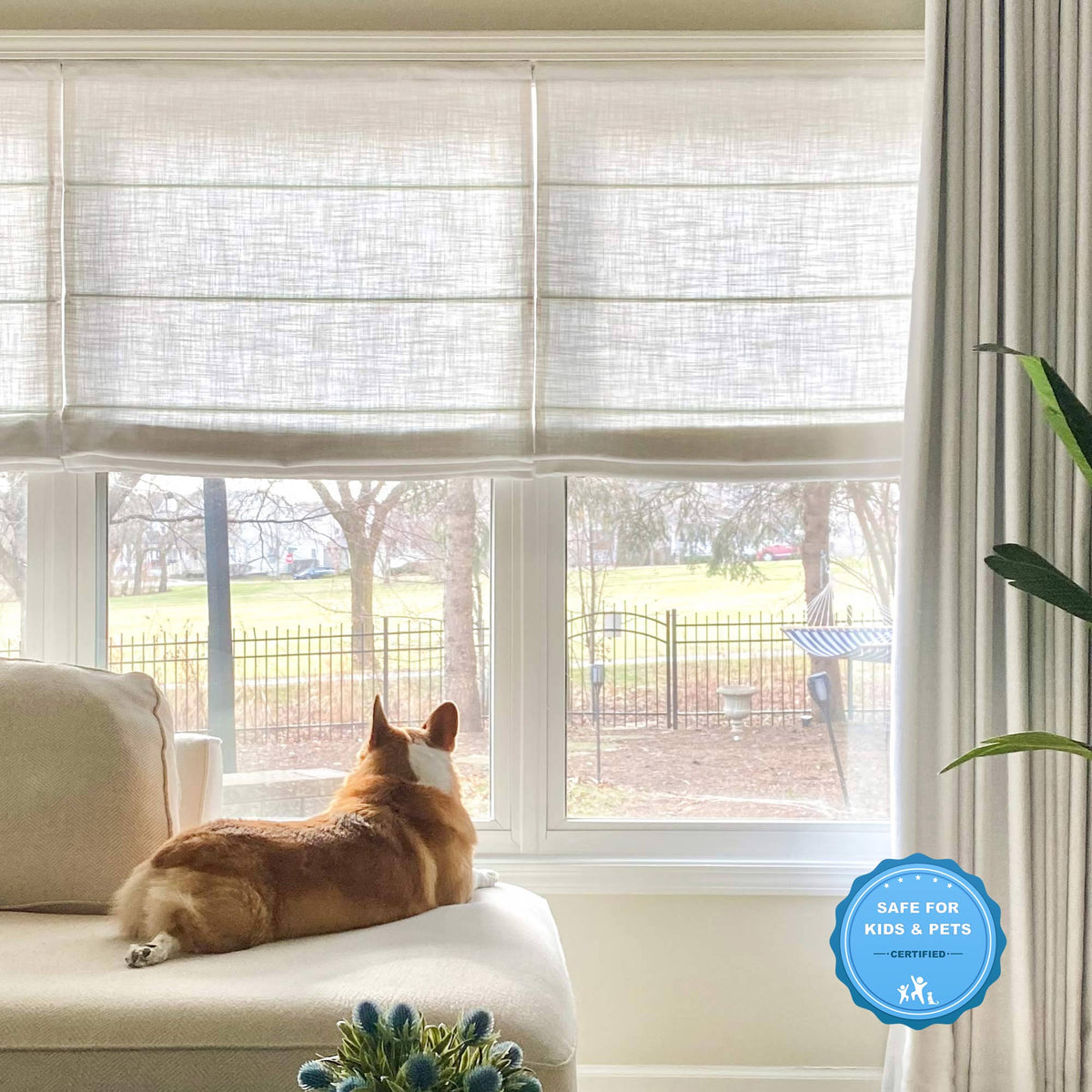Lesley Custom Linen Roman Shades