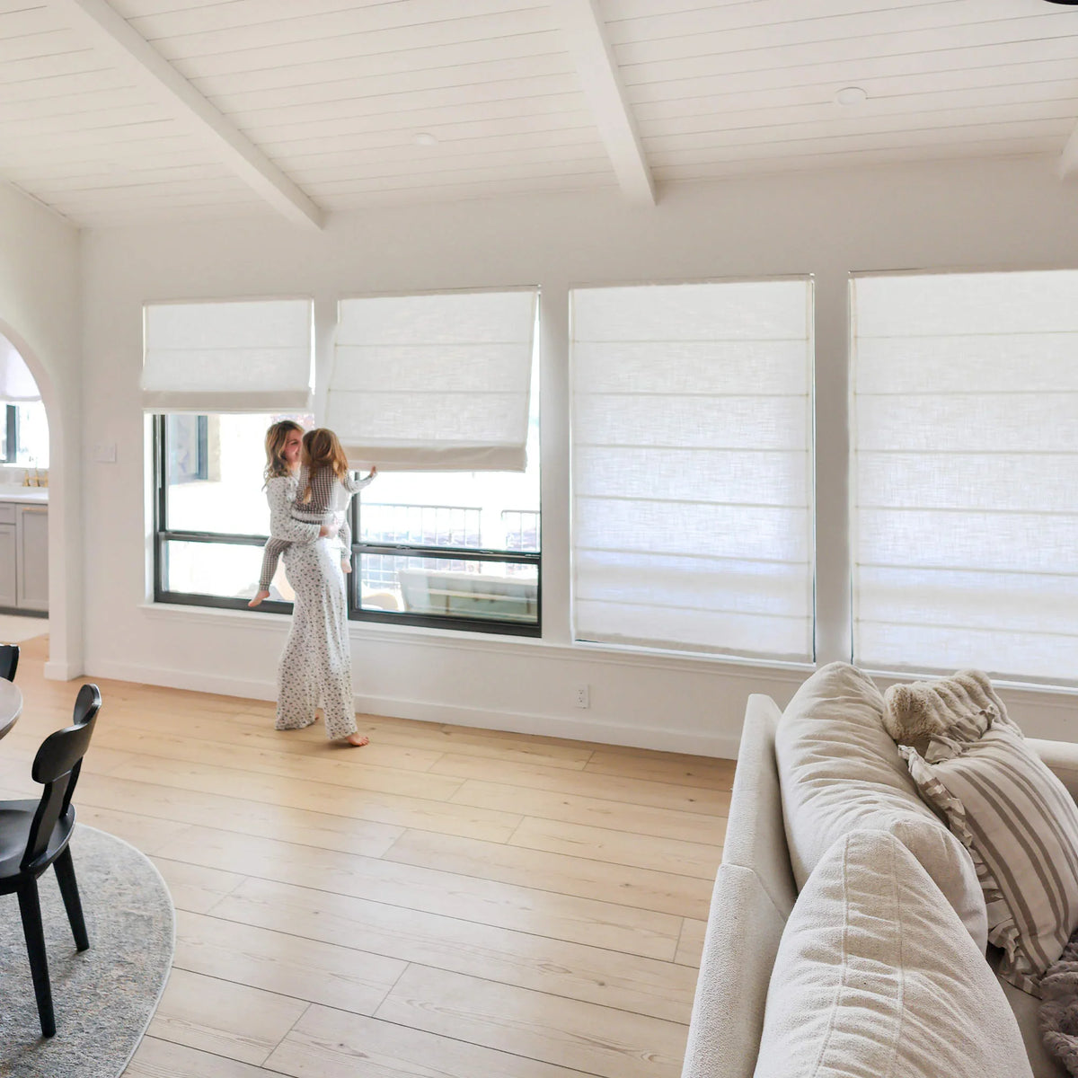 Lesley Custom Linen Roman Shades