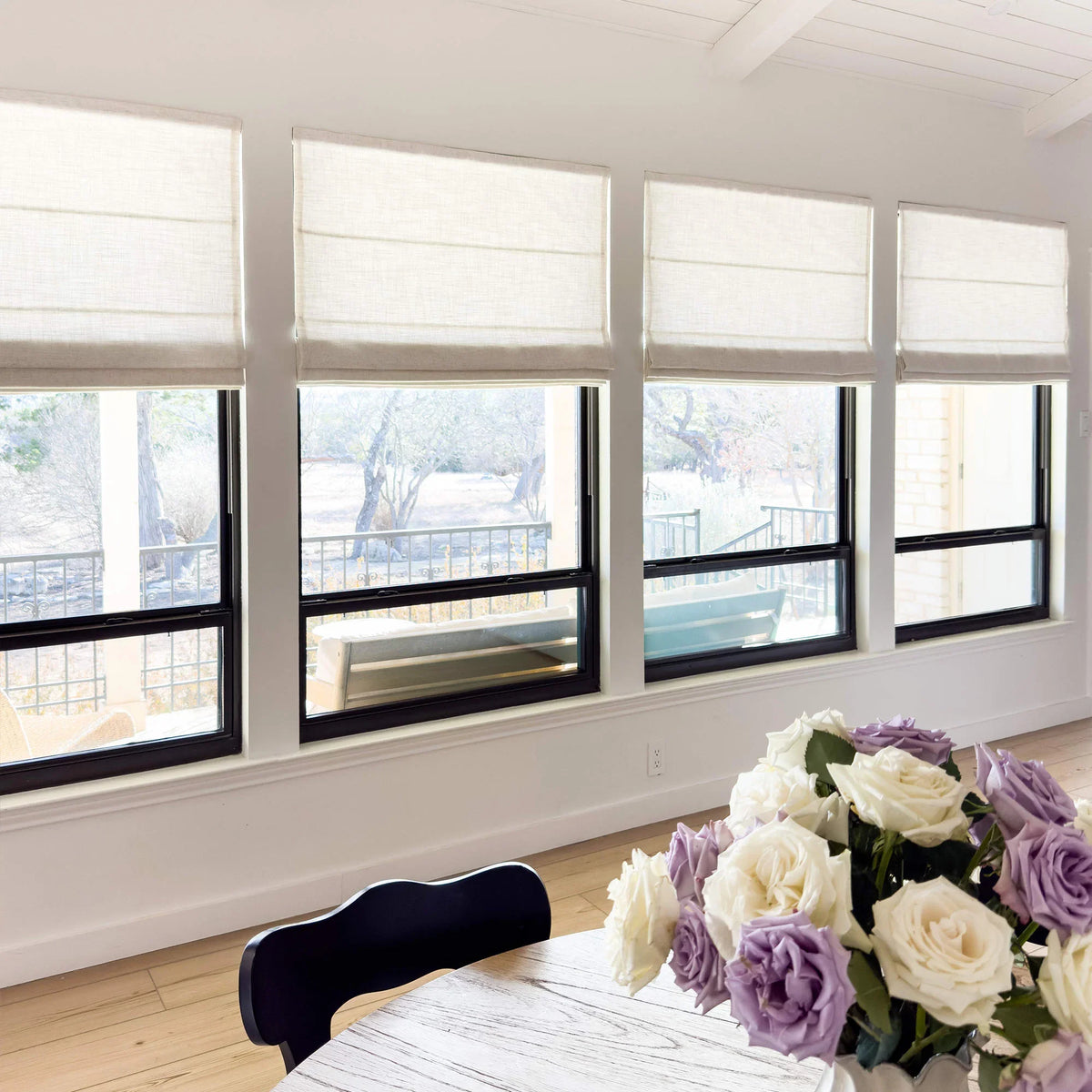 Lesley Custom Linen Roman Shades