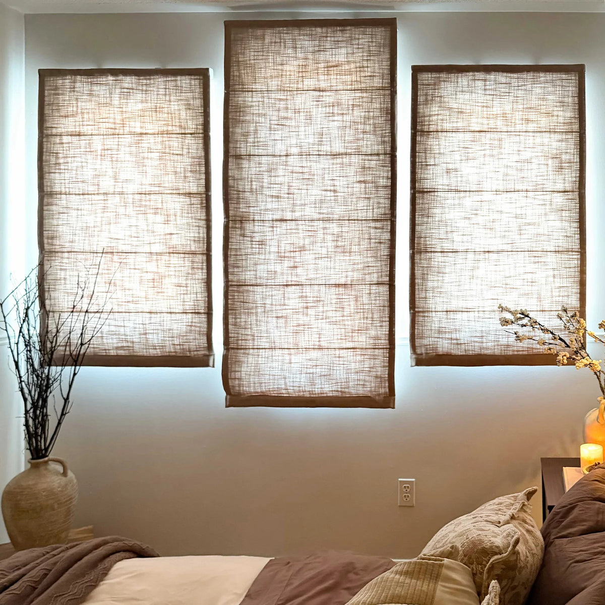 Lesley Custom Linen Roman Shades
