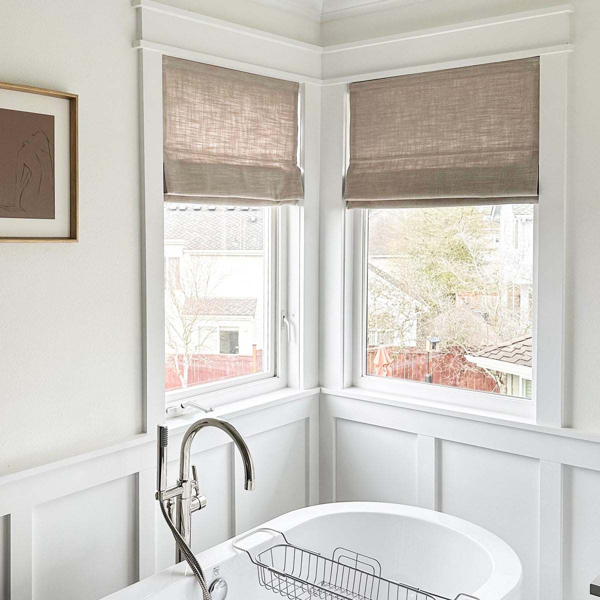 Lesley Custom Linen Roman Shades