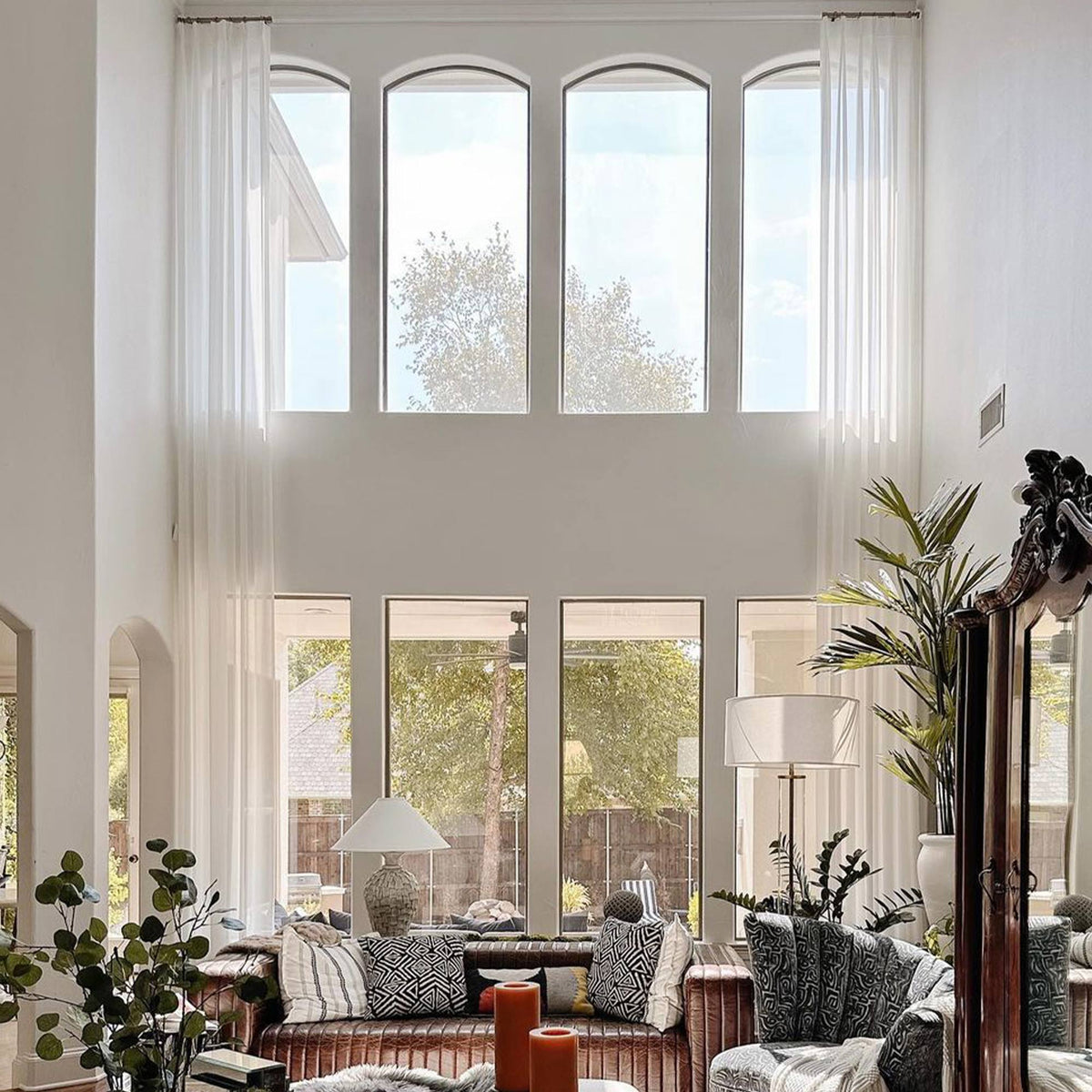 Liz Solid Flame Retardant Sheer Curtains