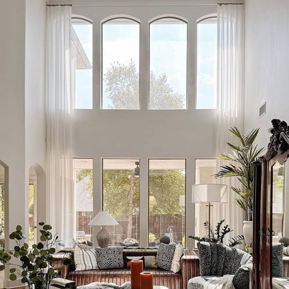 Liz Solid Flame Retardant Sheer Curtains