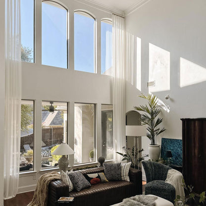 Liz Solid Flame Retardant Sheer Curtains