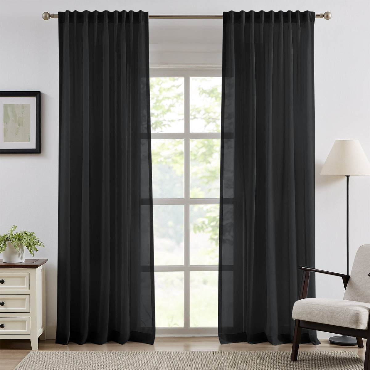 Margaret Durable Solid Sheer Curtains