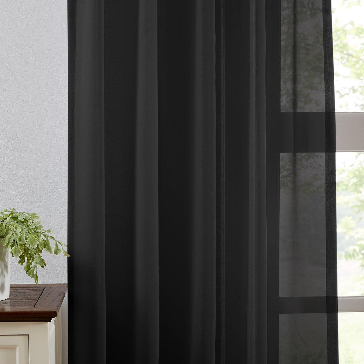 Margaret Durable Solid Sheer Curtains
