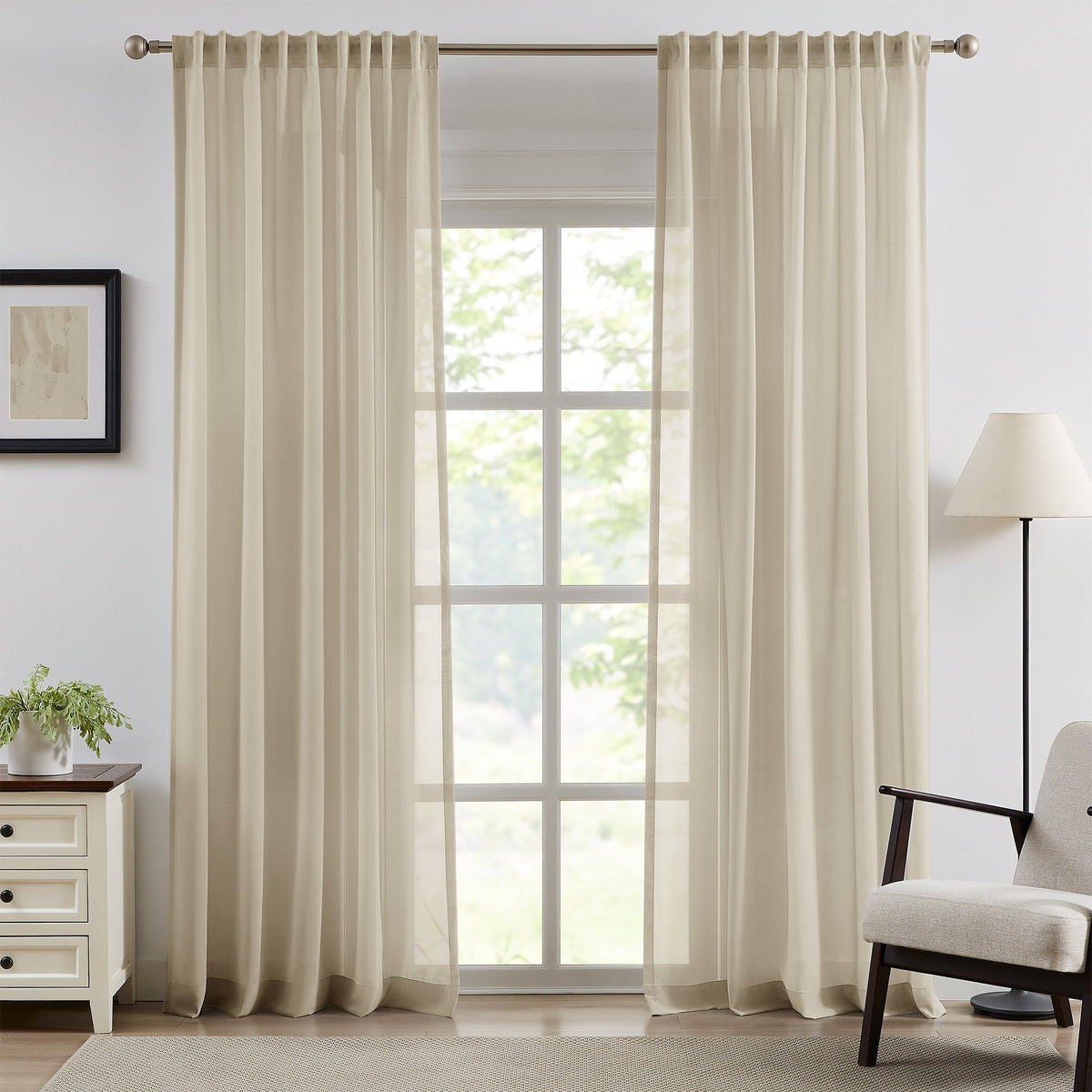 Margaret Durable Solid Sheer Curtains