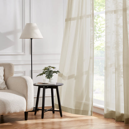 Margaret Durable Solid Sheer Curtains