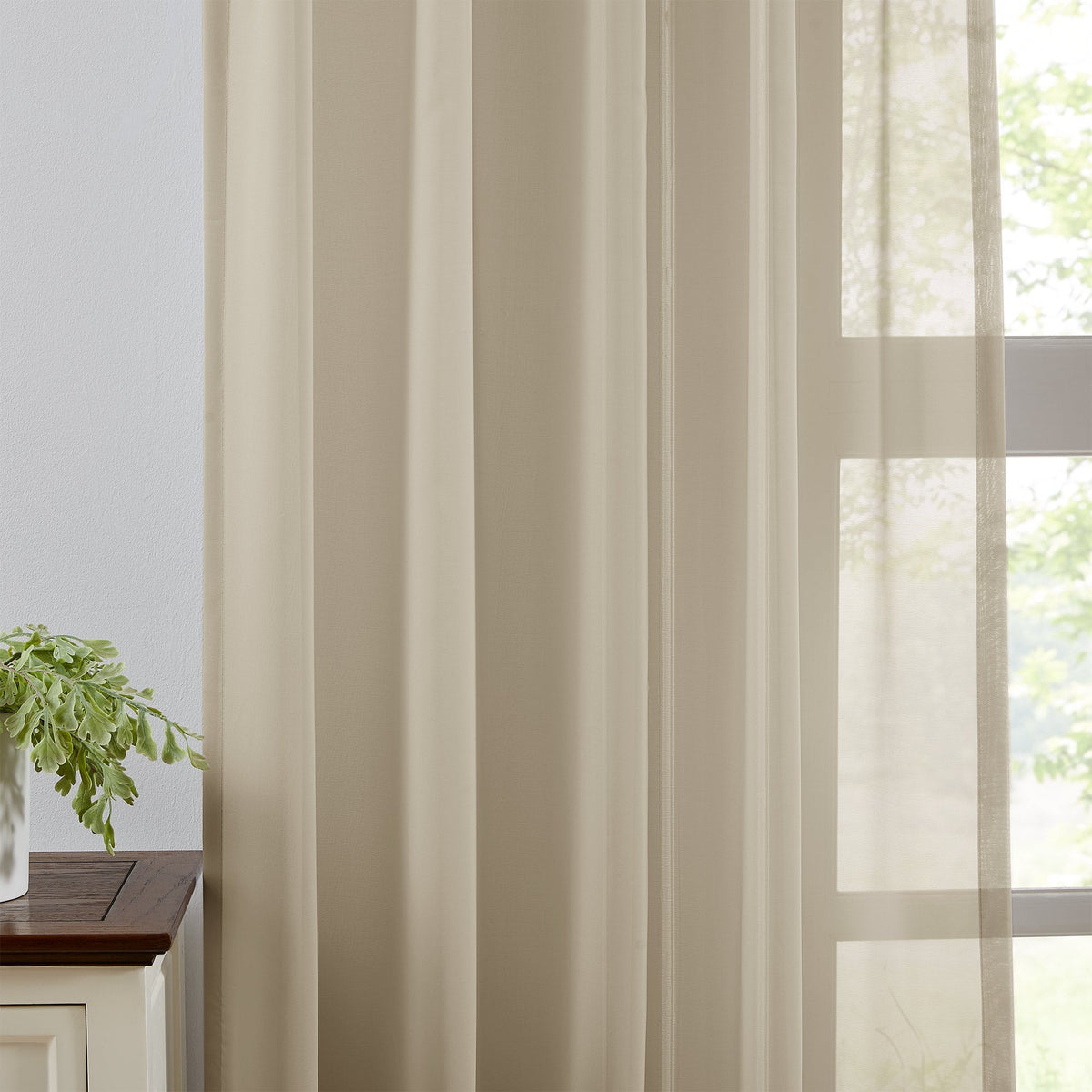 Margaret Durable Solid Sheer Curtains