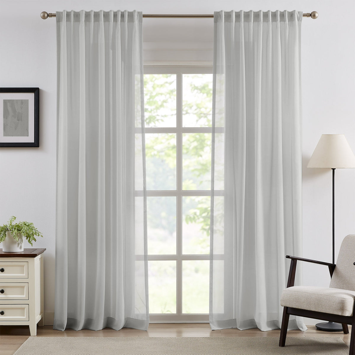 Margaret Durable Solid Sheer Curtains