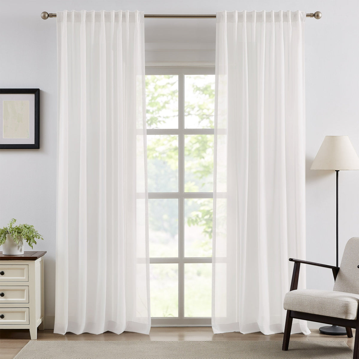 Margaret Durable Solid Sheer Curtains